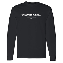 Load image into Gallery viewer, Waka & Tammy What The Flocka Horizontal Logo Adult Long Sleeve T-Shirt