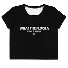 Load image into Gallery viewer, Waka & Tammy What The Flocka Horizontal Logo Women's Crop T-Shirt