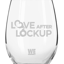 Load image into Gallery viewer, Love After Lockup Logo Laser Engraved Stemless Wine Glass
