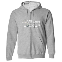 Load image into Gallery viewer, Love After Lockup Logo Fleece Zip-Up Hooded Sweatshirt
