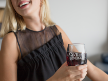 Load image into Gallery viewer, Love After Lockup Logo Laser Engraved Stemless Wine Glass
