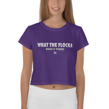 Load image into Gallery viewer, Waka &amp; Tammy What The Flocka Horizontal Logo Women's Crop T-Shirt
