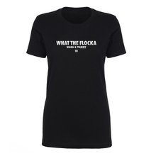 Load image into Gallery viewer, Waka &amp; Tammy What The Flocka Horizontal Logo Women's Short Sleeve T-Shirt
