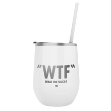 Load image into Gallery viewer, Waka &amp; Tammy WTF Logo Laser Engraved Wine Tumbler with Straw
